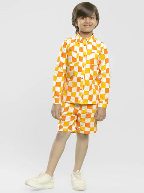 Citrus Checked Cotton Shirt