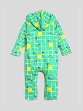 Green Spaceship Hooded Sleepsuit