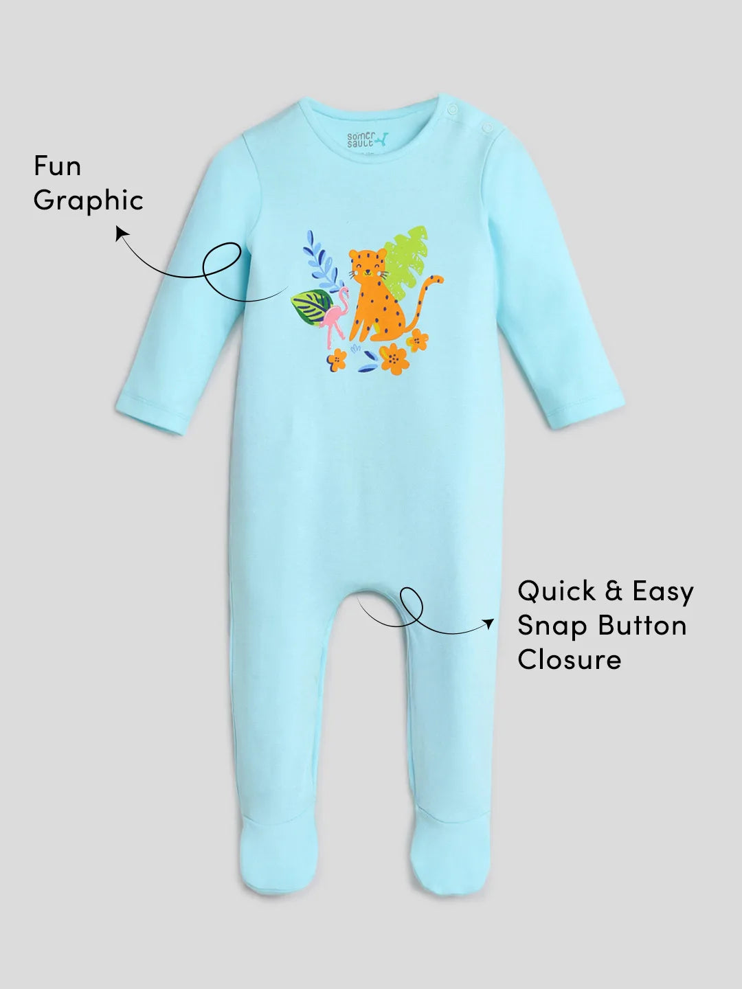 Little Tiger Footed Cotton Sleepsuit