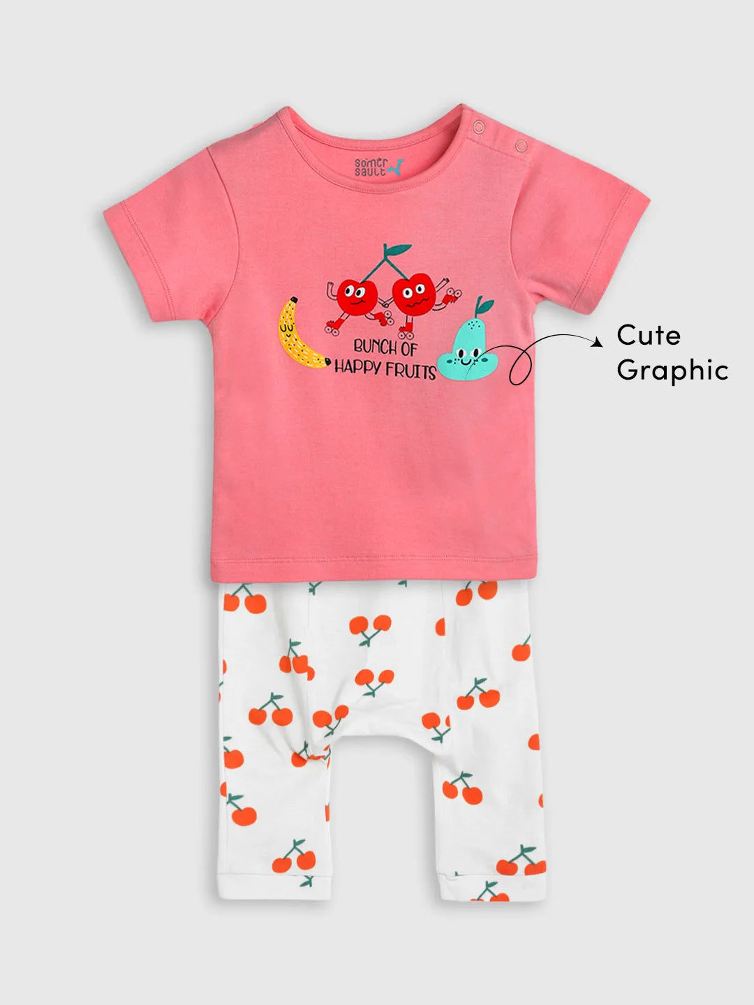 Happy Cherry Cotton Tee & Pants Set