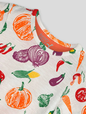 Veggies Cotton Tee and 2 Pants Set