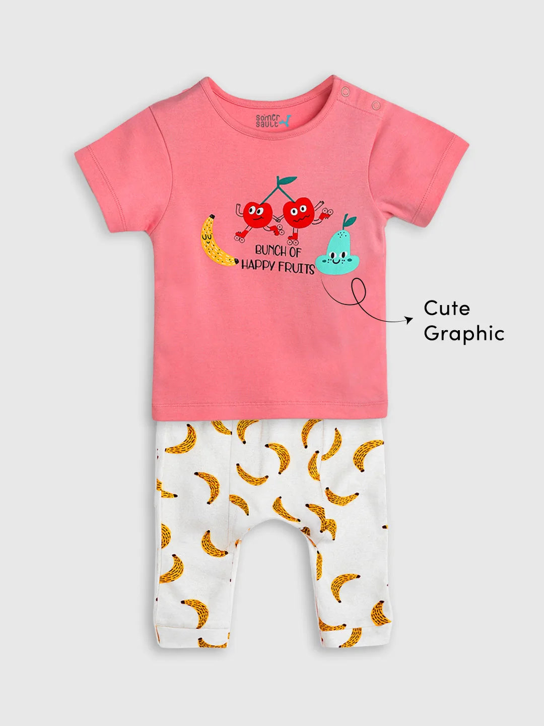 Happy Banana Cotton Tee & Pants Set