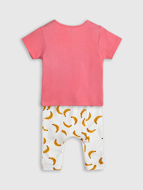 Happy Banana Cotton Tee & Pants Set