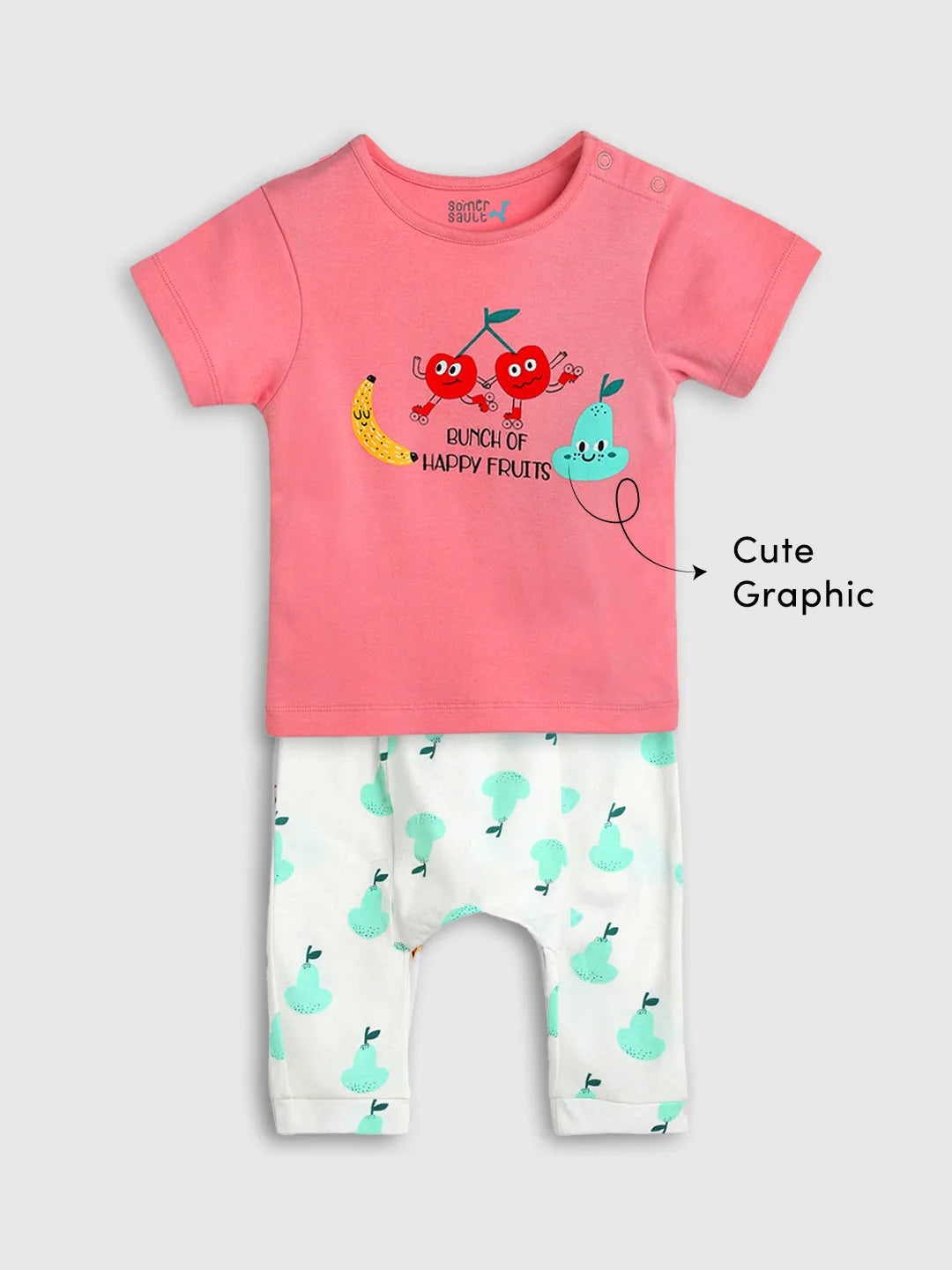 Happy Pear Cotton Tee & Pants Set