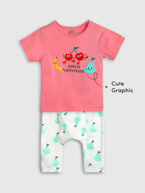 Happy Pear Cotton Tee & Pants Set