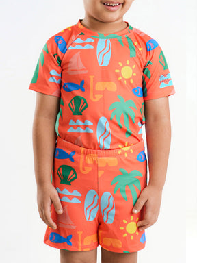 Beach Vibes Two Piece Boys Swimsuit