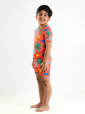 Beach Vibes Two Piece Boys Swimsuit