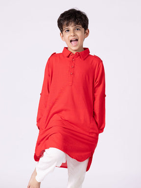 Red Hibiscus Kurta