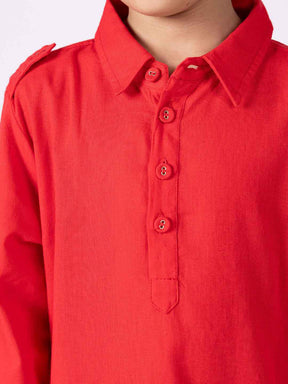 Red Hibiscus Kurta