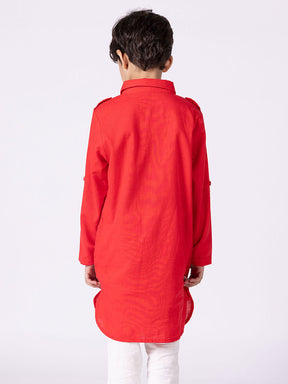 Red Hibiscus Kurta