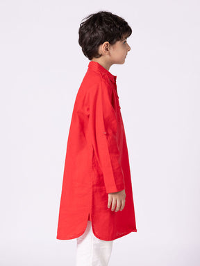 Red Hibiscus Kurta