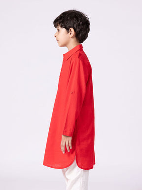 Red Hibiscus Kurta