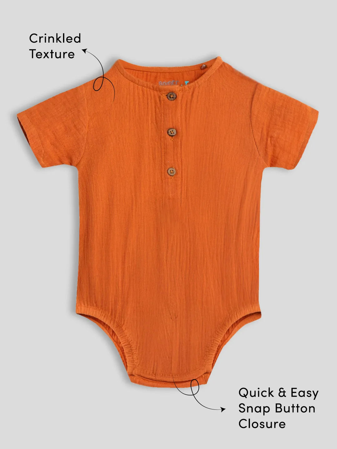 Woody Crinkled Cotton Bodysuit