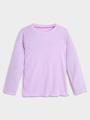 Basic Girls Knitted Tee- Lilac