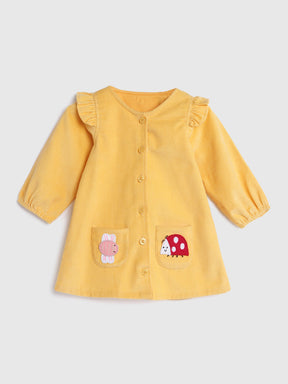 Yellow Corduroy Bugs Dress