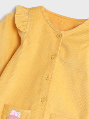 Yellow Corduroy Bugs Dress