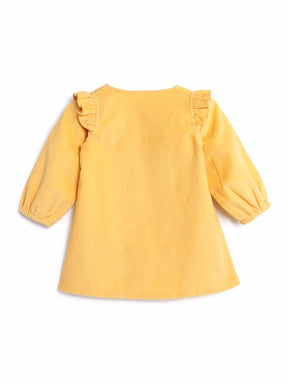 Yellow Corduroy Bugs Dress