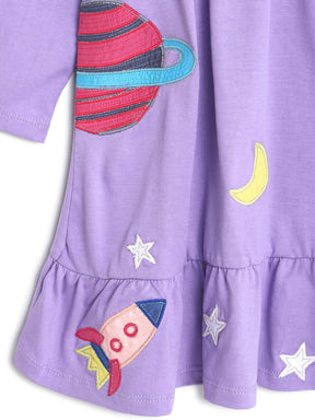 Space Embroidered Hooded Dress