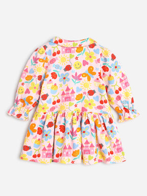 Printed Candy Wrapper Sleeves Dress