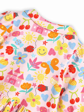 Printed Candy Wrapper Sleeves Dress