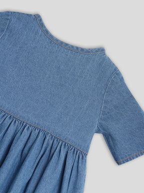 Citrus Cotton A-Line Denim Dress