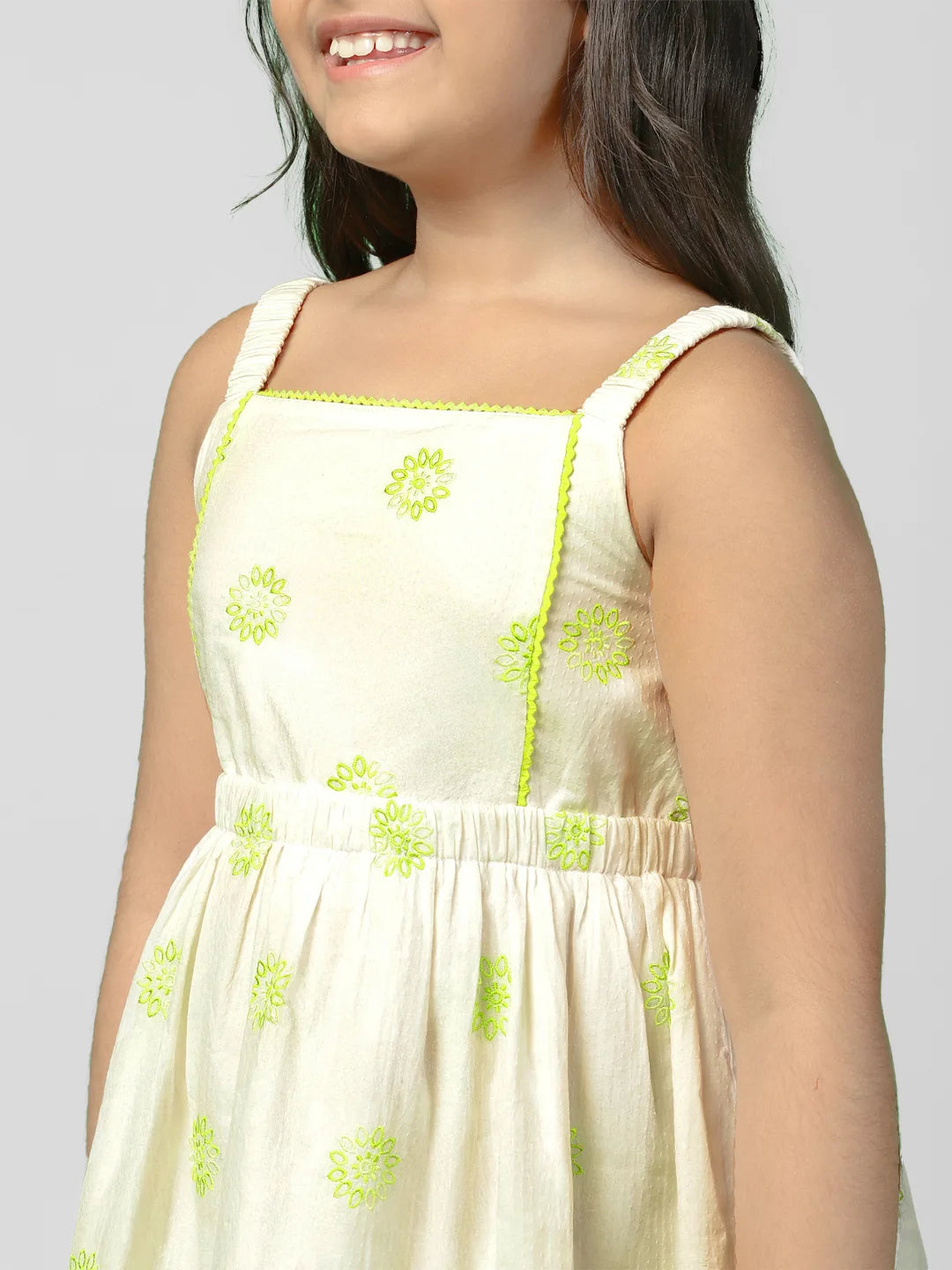 Flora Embroidered Cotton Fit & Flare Dress