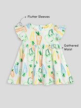 Carrot & broccoli Cotton A-Line Dress