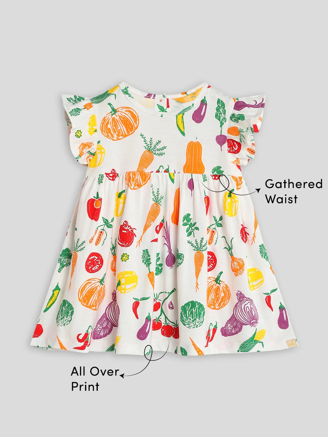 Healthy Veggies Cotton A-Line Dress