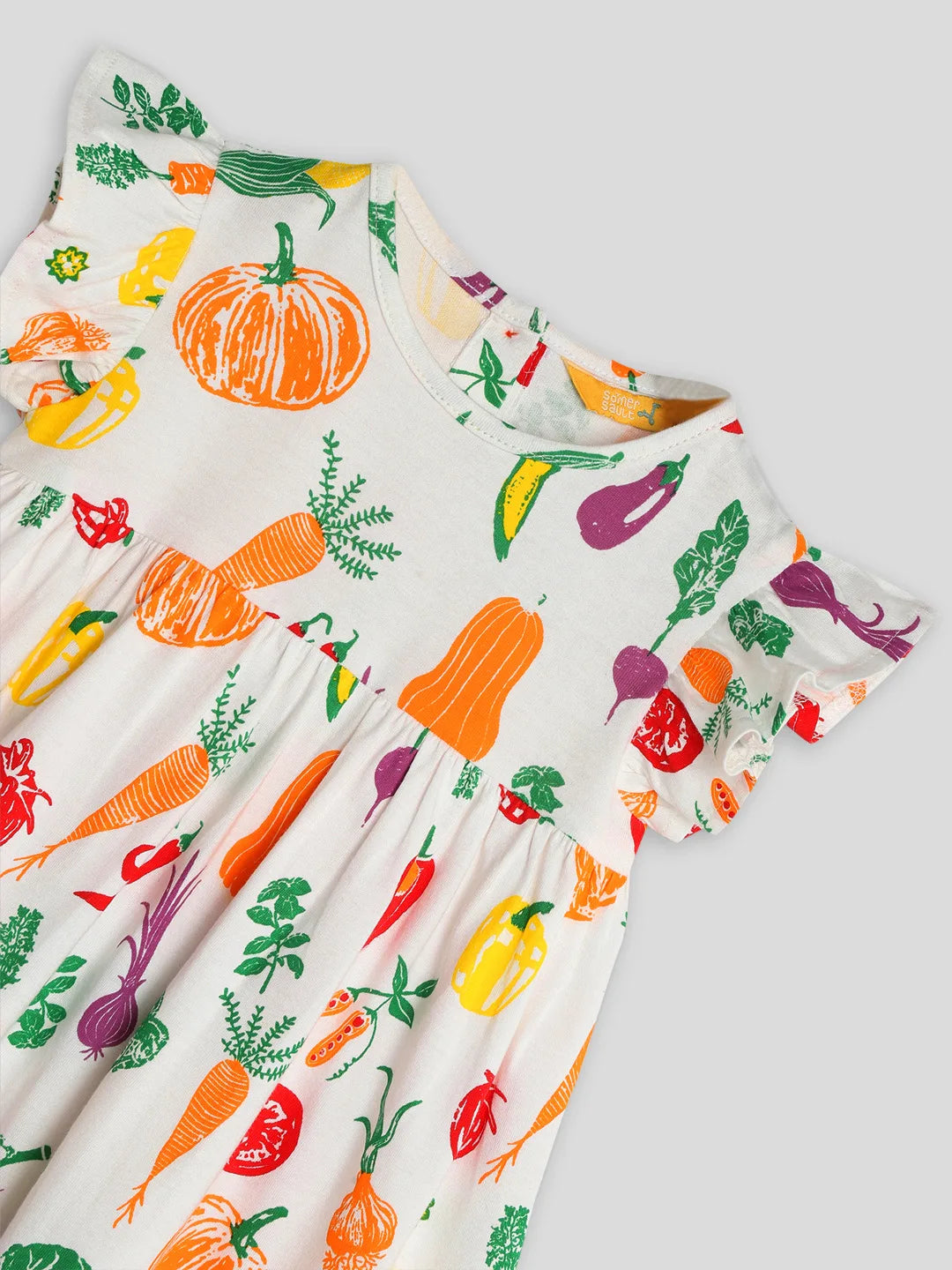 Healthy Veggies Cotton A-Line Dress