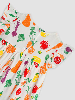 Healthy Veggies Cotton A-Line Dress