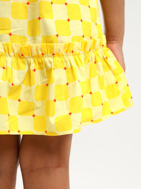 Yellow Checker Dress