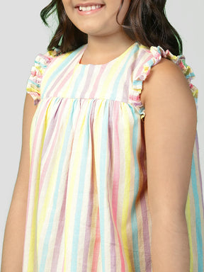 Unicorn Striped Cotton Shift Dress