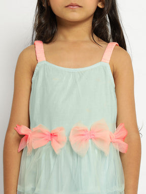 Bows Flounce Tulle Dress