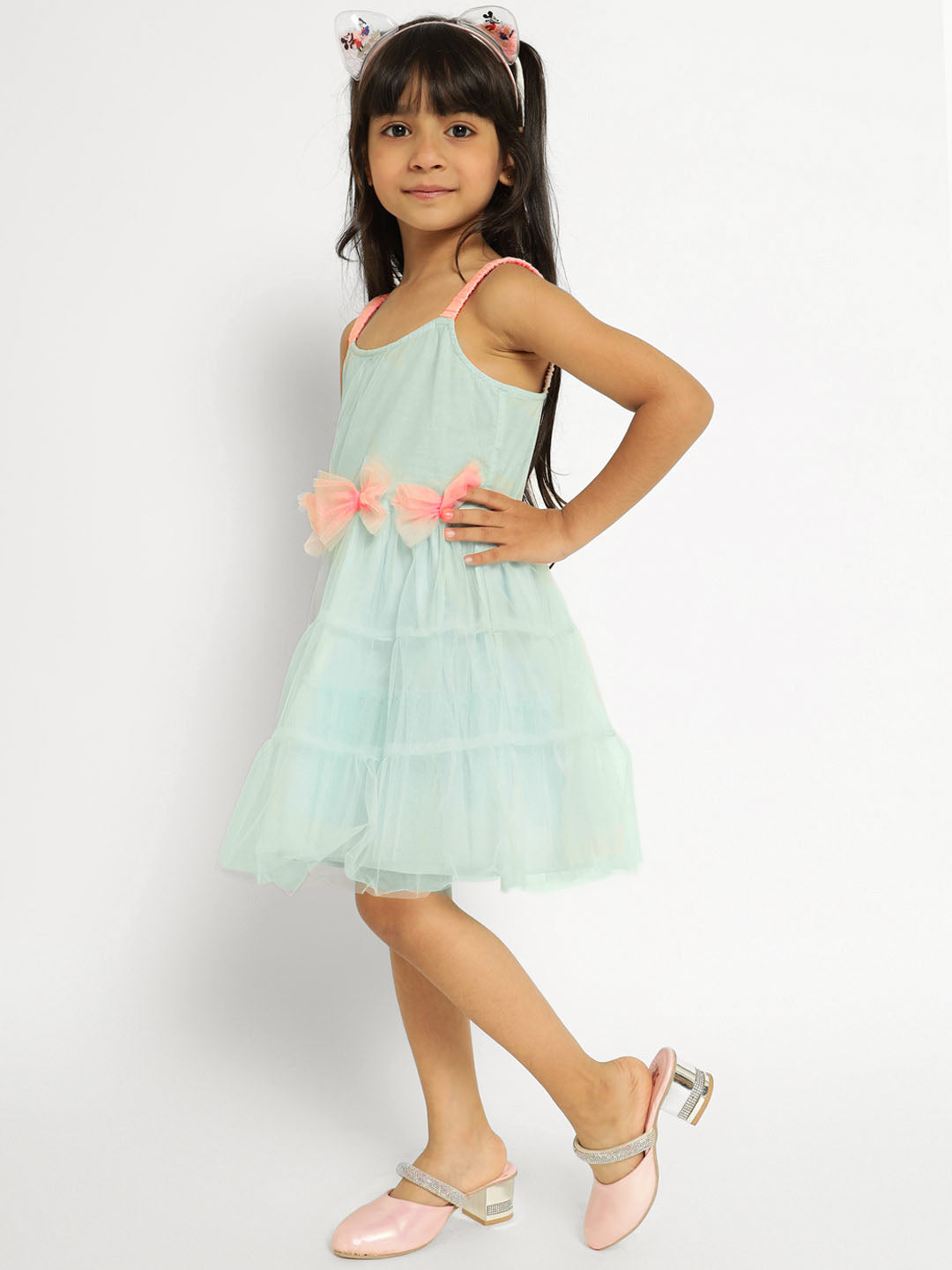 Bows Flounce Tulle Dress