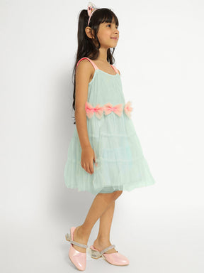 Bows Flounce Tulle Dress