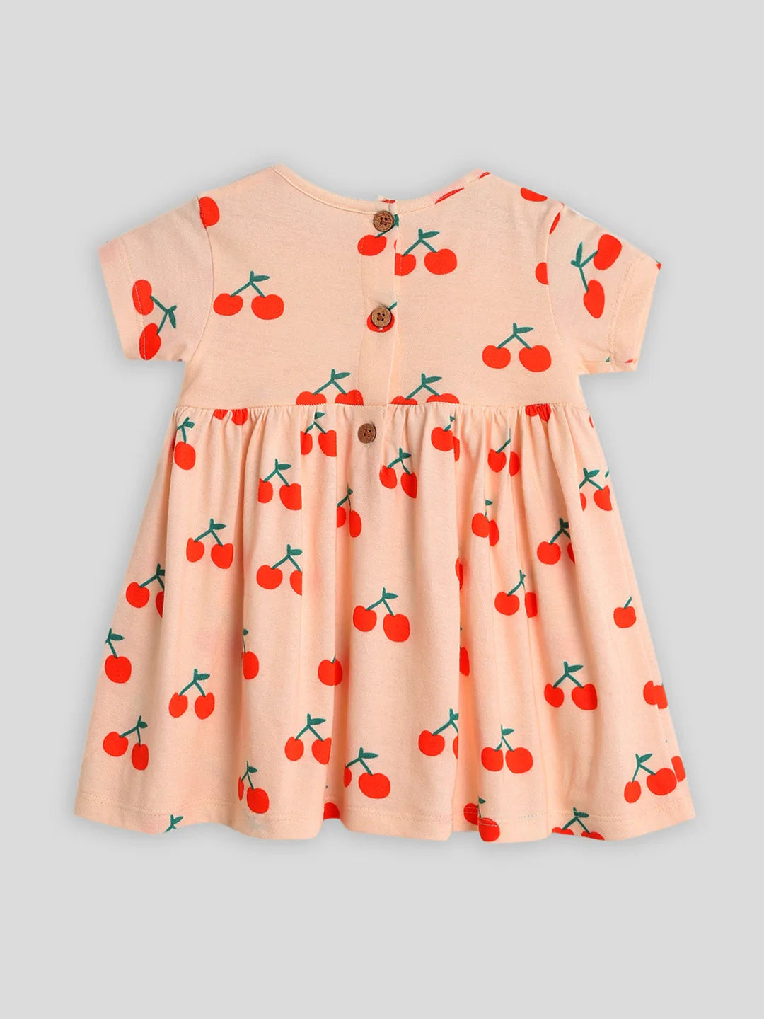 Happy Cherry Cotton A-Line Dress