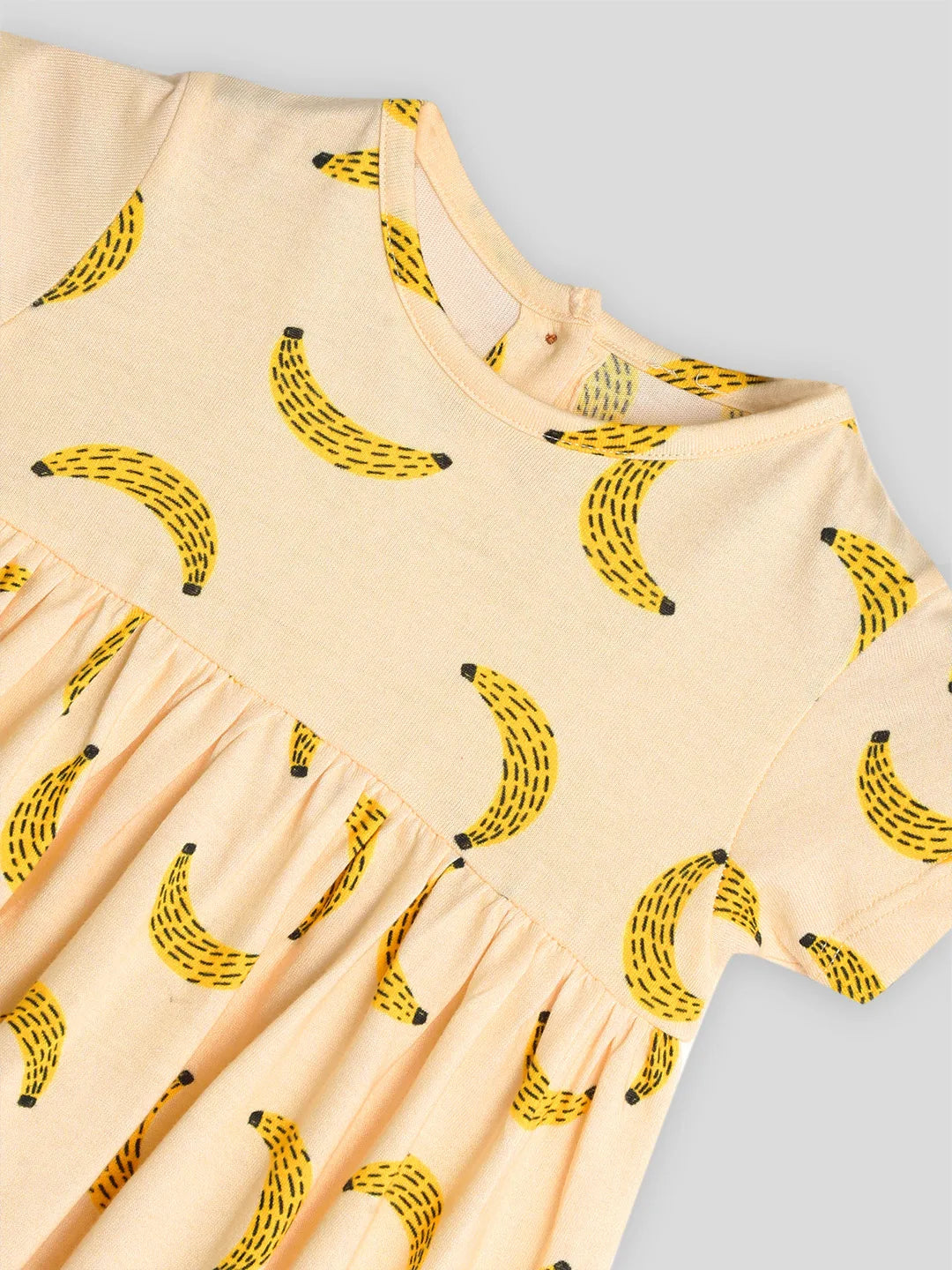 Happy Banana Cotton A-Line Dress