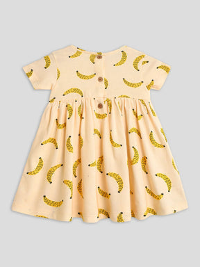 Happy Banana Cotton A-Line Dress