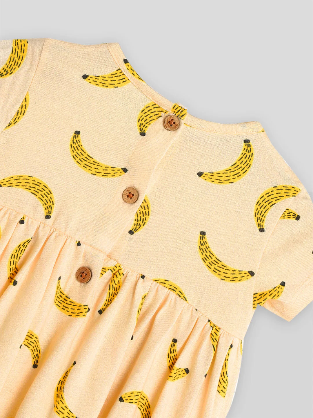 Happy Banana Cotton A-Line Dress