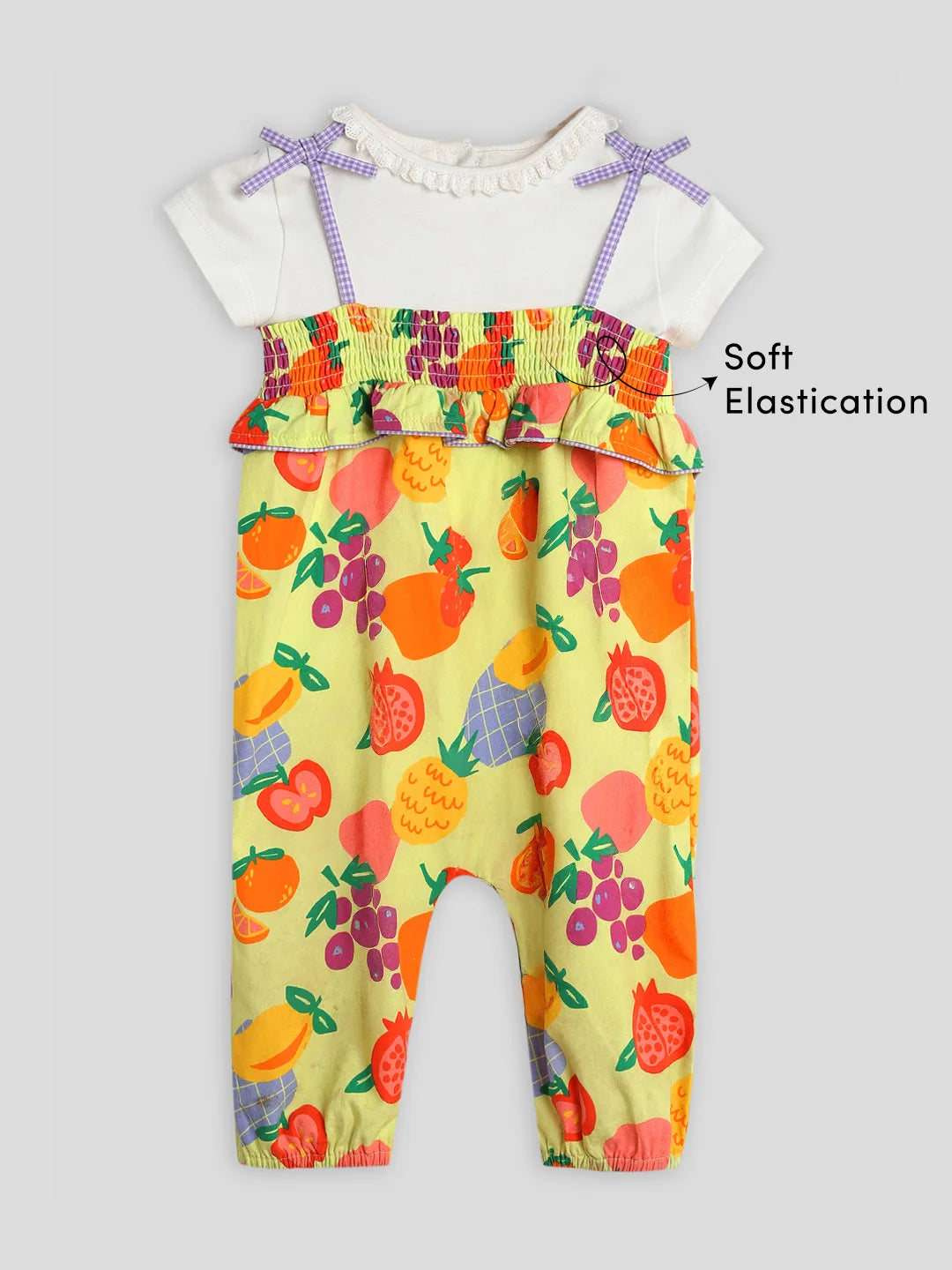 Very Fruity Cotton Romper with Bodysuit