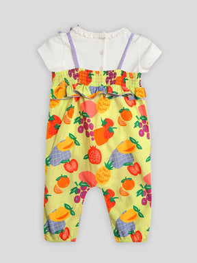 Very Fruity Cotton Romper with Bodysuit