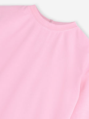 Pink Drop Shoulder Sweat