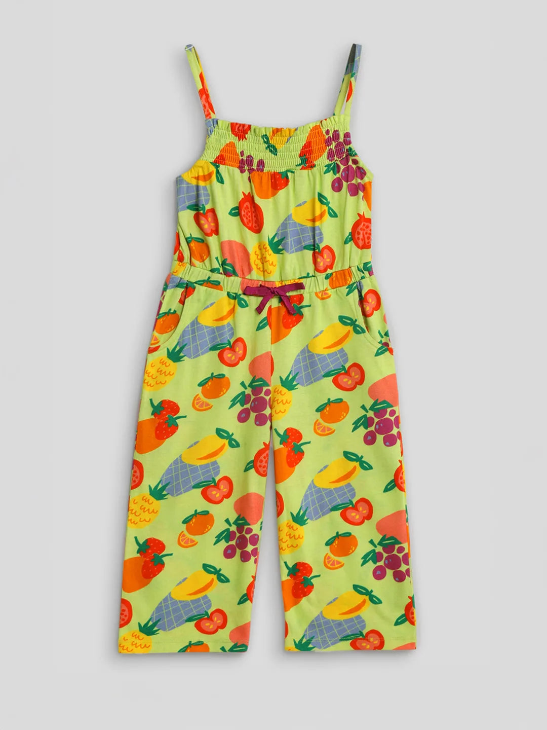 Fruity Fun Cinched Cotton Jumpsuit