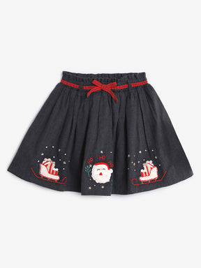 Grey Christmas Elements Skirt