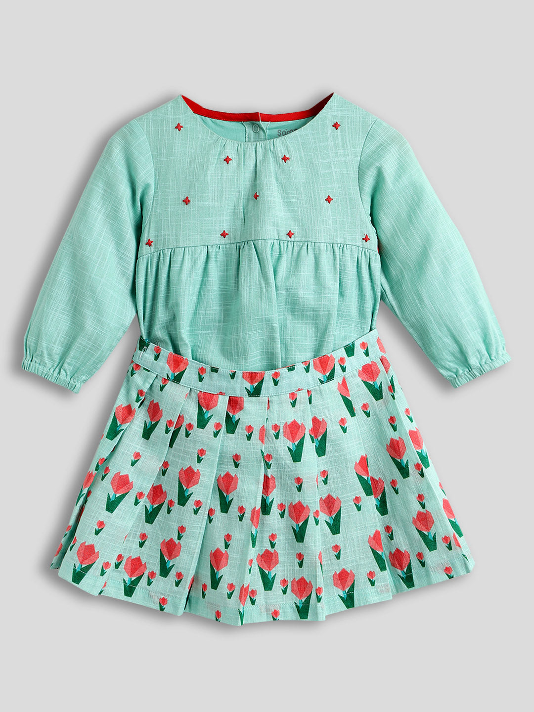 Green Tulip Bodysuit and Skirt Set- Newborn