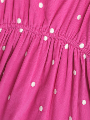 Pink Corduroy Dress With Tee