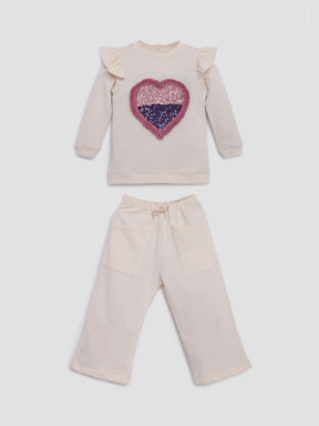 Shimmery Heart Sweat & Joggers Set