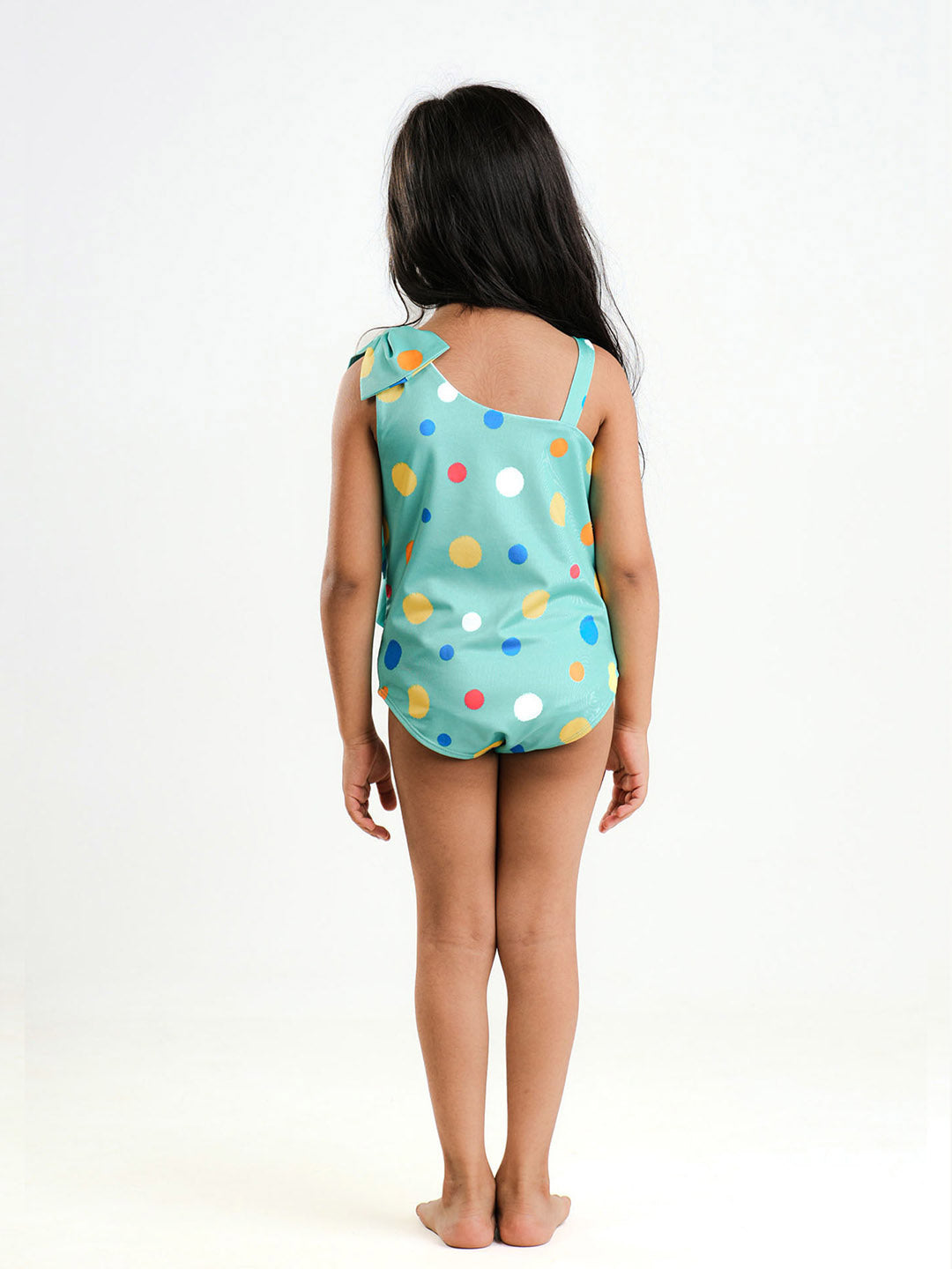 Polka One Shoulder Swimsuit