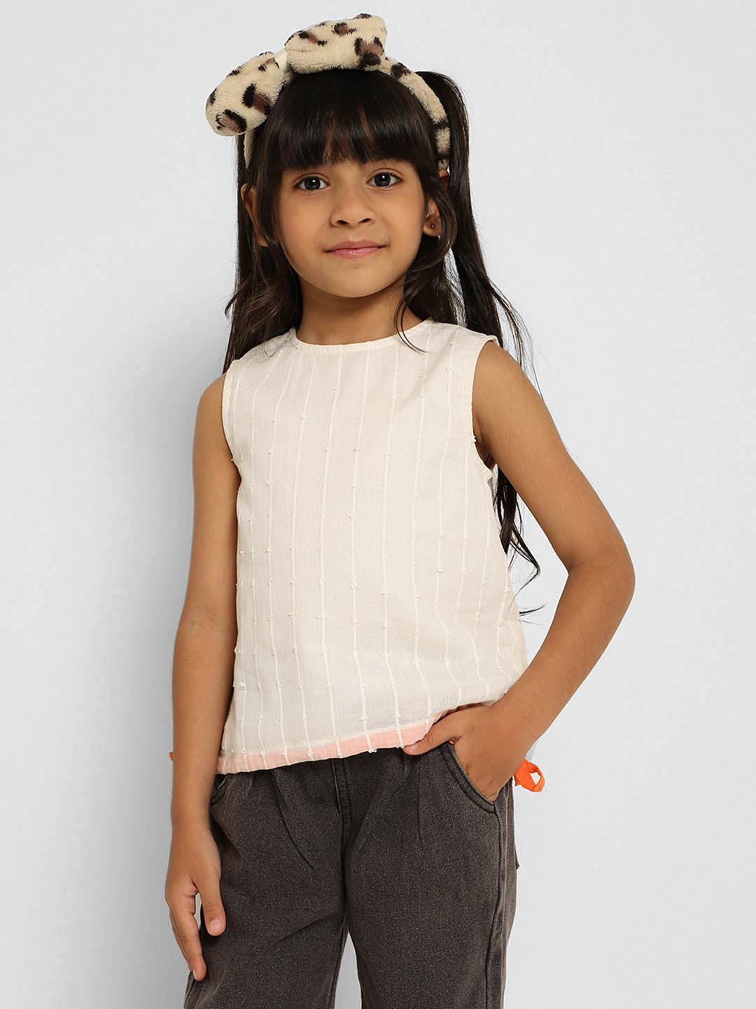 Ecru Top With Drawstring