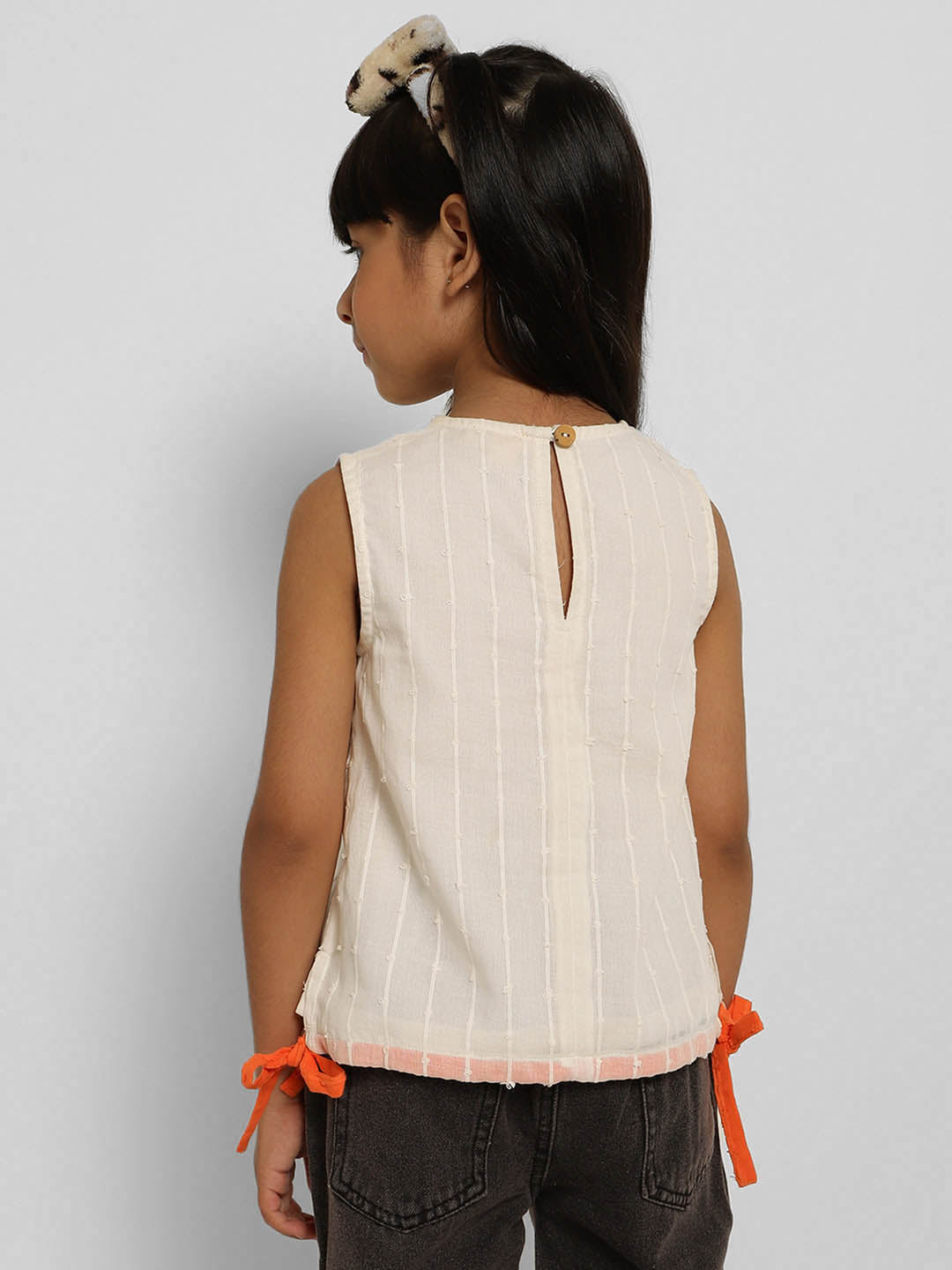 Ecru Top With Drawstring